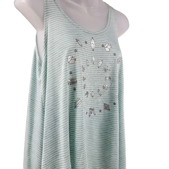 Tunic Tank Top Shirt Junior M Sz 7-9 Zodiac Healing Crystals Sleeveless Striped - Picture 16 of 16